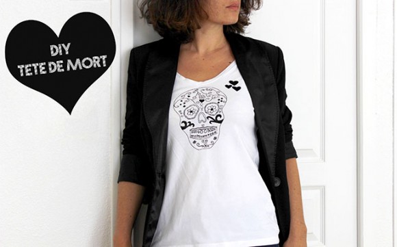 DIY t-shirt tête de mort