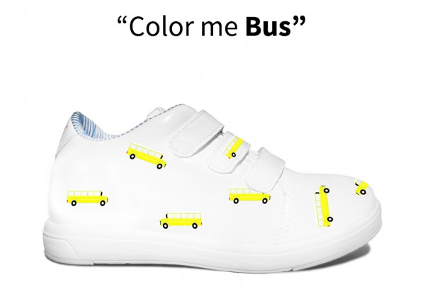 Color me Bus monkies shoes baskets effaçables